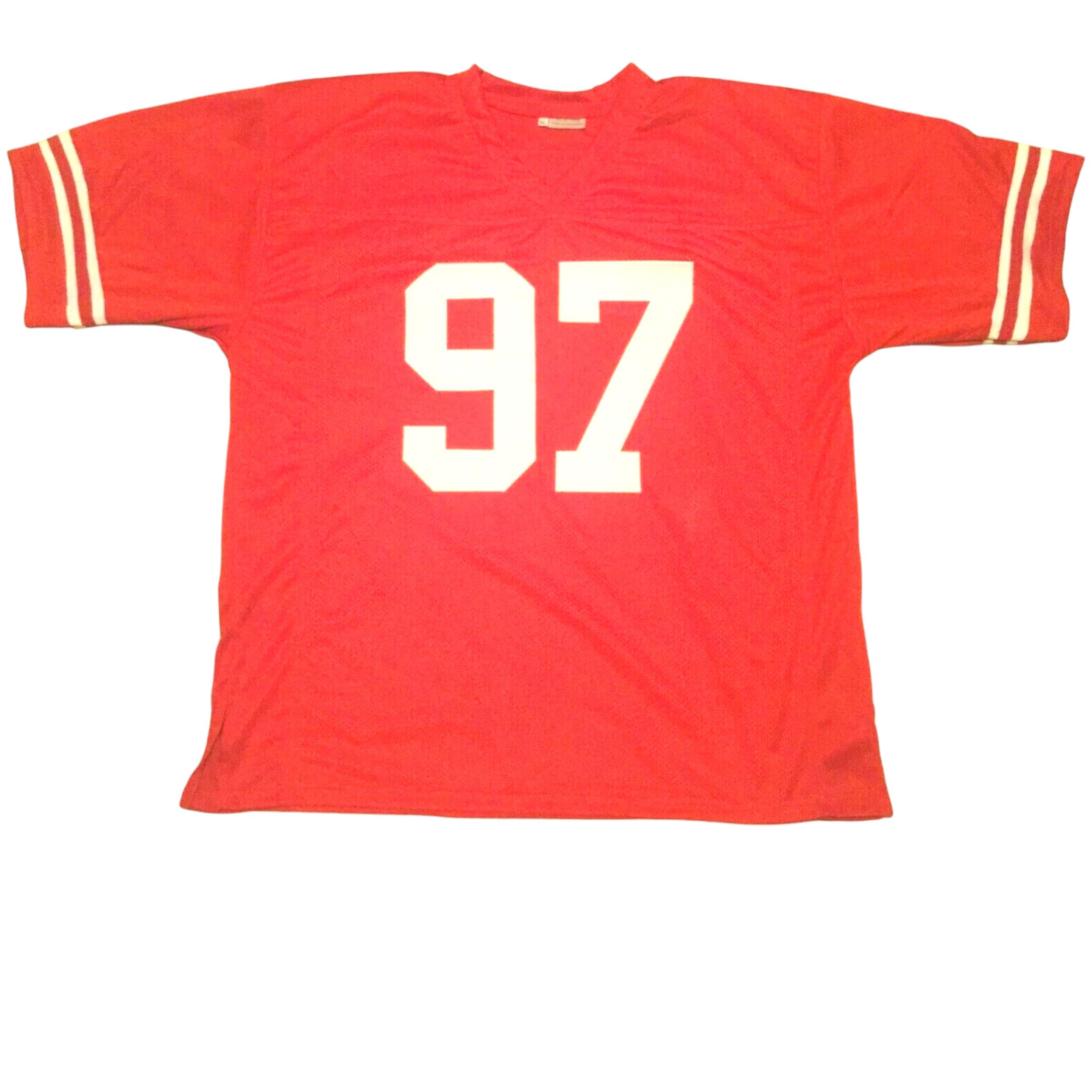 Nick Bosa Red Jersey Stitched Custom Football New No Brand/Logos (US, Alpha, Large, Regular, Regular, Red)