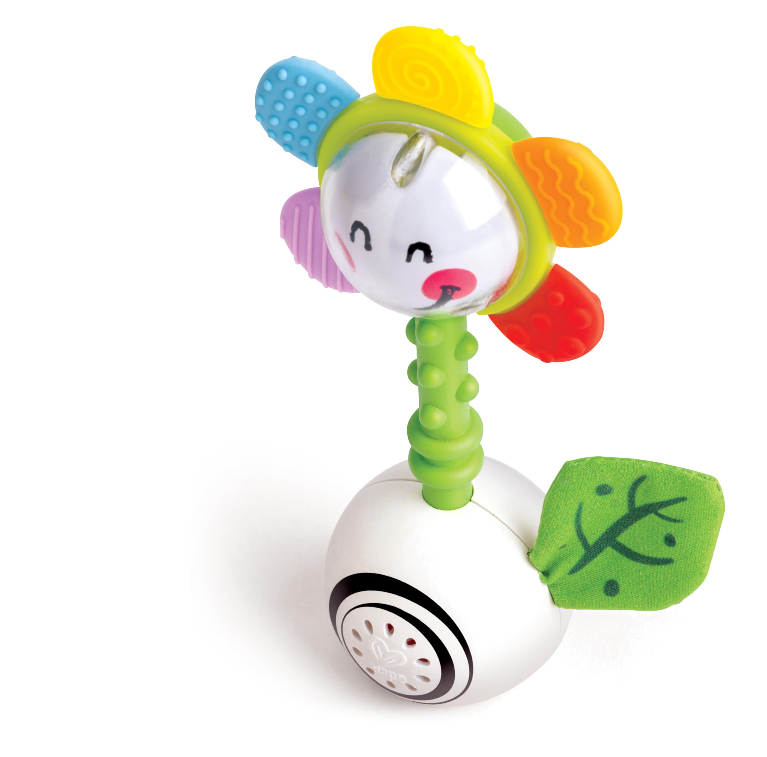 Hape Grzechotka w kształcie kwiatu Shake 'n Sparkle | zabawka multisensoryczna dla niemowląt | idealna dla dzieci od 0 miesiąca życia