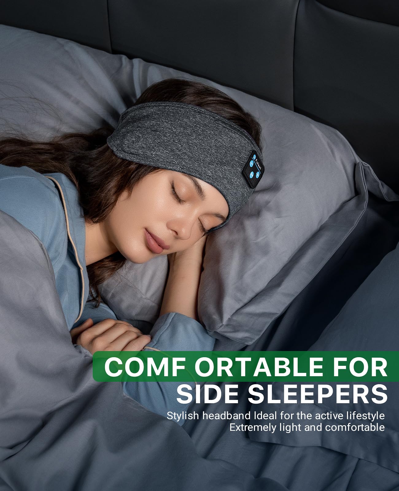 Fulext Cuffie per dormire Bluetooth, morbide ed elastiche, comode, con fascia Bluetooth, per uomini, donne, adolescenti, Natale, festa della mamma, compleanno - Vista 4
