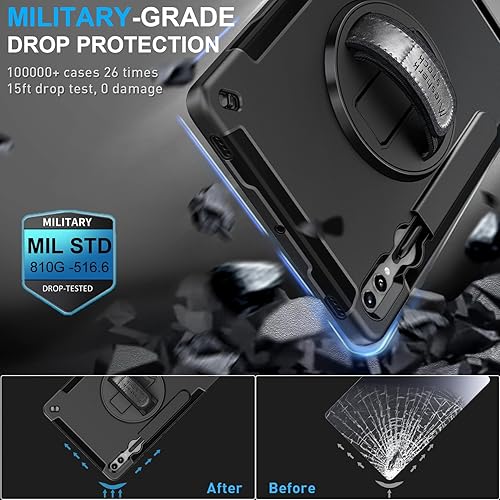 Vista 168 de Funda para Galaxy Tab S10 Ultra/S9 Ultra/S8 Ultra 14.6 INCH: Funda protectora de TPU para Samsung Tablet S9 Ultra/S8 Ultra 14.6" con soporte - Asa