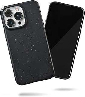 SteepLab Eco Warrior Case for iPhone 13 Pro (2021, 6.1” Screen) - The Thin & Slim Compostable and Biodegradable Case, Protects Your Phone and The Earth (Midnight Charcoal)