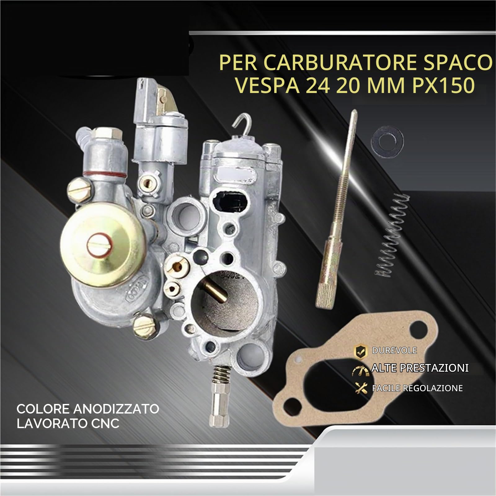 Carburatore Moto Adatto per PX150 125 20MM 24MM Carb Adatto per Spaco Adatto per Vespa 24 20 Mm P 1051 Si 20-20D Adatto per LML 3 24-24D Orado NV3 Kit carburatore(24MM)