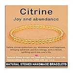 AD Beads Handmade Gemstone Stretch Elastic Bracelet Crystal Healing Reiki Nature\'s Beauty and Spiritual Essence Unisex (4mm, Citrine (Joy and abundance))