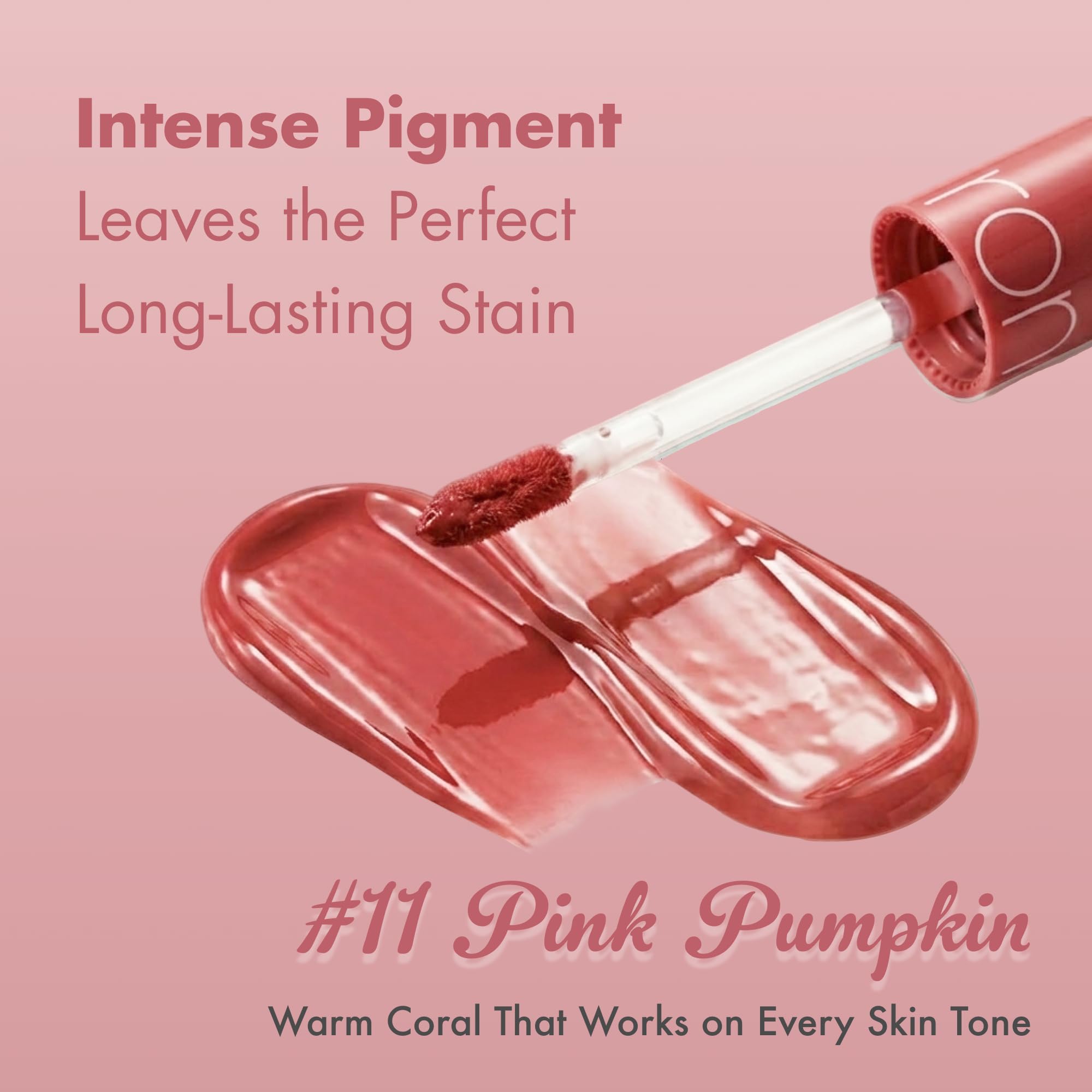 rom&nd Romand Juicy Lasting Glossy Tint | Lightweight & Smooth Lip Tint | Vibrant Color & Luminous Shine | Easy to Apply & Blend | (11#Pink Pumkin) Pack of 1 2