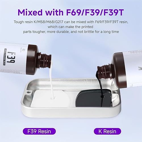 Miniatura 10 de RESIONE Resina de impresora 3D resistente, no es frágil como resina 3D resistente y rígida para impresión LCD 3D UV 405 nm (K negro, 2.2 lbs)