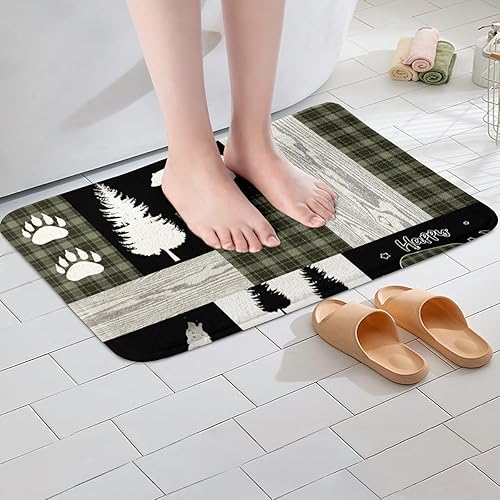Miniatura 10 de Highland - Alfombra de baño de vaca para regalo de vaqueros, alfombra de baño de granja occidental de 20 x 32 pulgadas, tapete de baño de animales