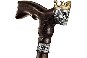 Asterom Handmade Cool Men's Walking Cane with Skull King