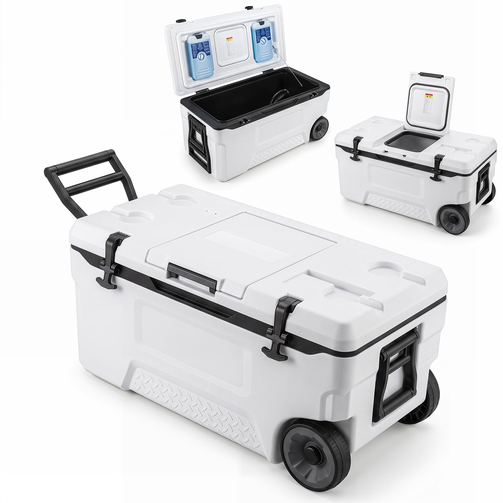 FANTASK Kühlbox, Große Thermobox aus Kunststoff (Weiß, 70 L)
