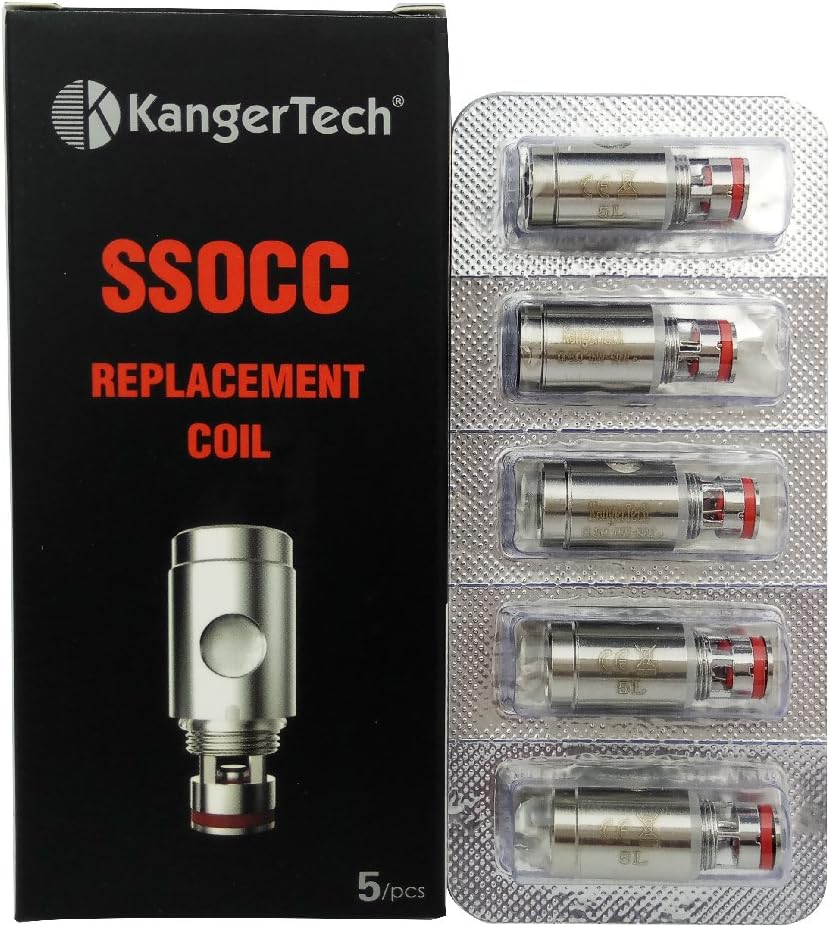 SSOCC 0.5/1.2ohm Organic Cotton Replacement Coils, 5Pcs E Cigs Accessories for Subtank mini, Subtank Nano, Toptank Mini, Toptank Nano,Kpin Mini,Subox Mini-C,Subvod,Subvod Mega