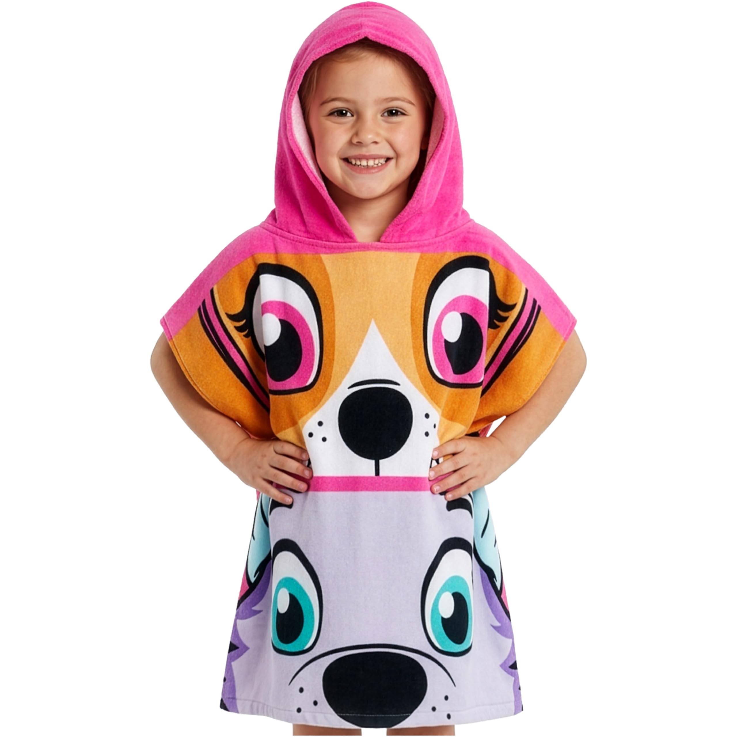 Get Trend Pink Paw Patrol Paw Patrol Bath Towel With Hood For Kids Changing Robe Marshall Rubble Absorbent Poncho Towel Swim Bath Shower Beach Towel Holiday Essentials (, 2-6 Years)