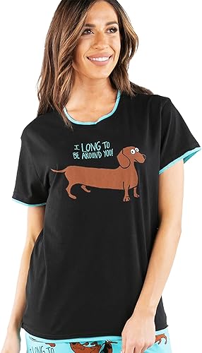 Lazy One Pijamas para mujer, lindos pantalones de pijama y parte superior separados, pijamas de gato y perro para mujer