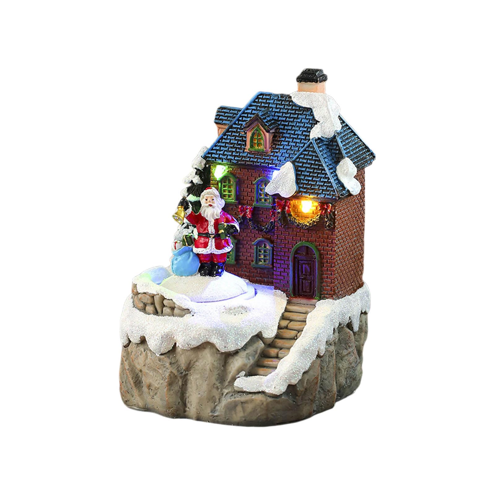 Weihnachtshütten Spieluhr mit rotierendem Weihnachtsmann, Weihnachts Spieluhr, Heimdekoration für, Männer, Frauen, Geschenk, Gebäudedekoration