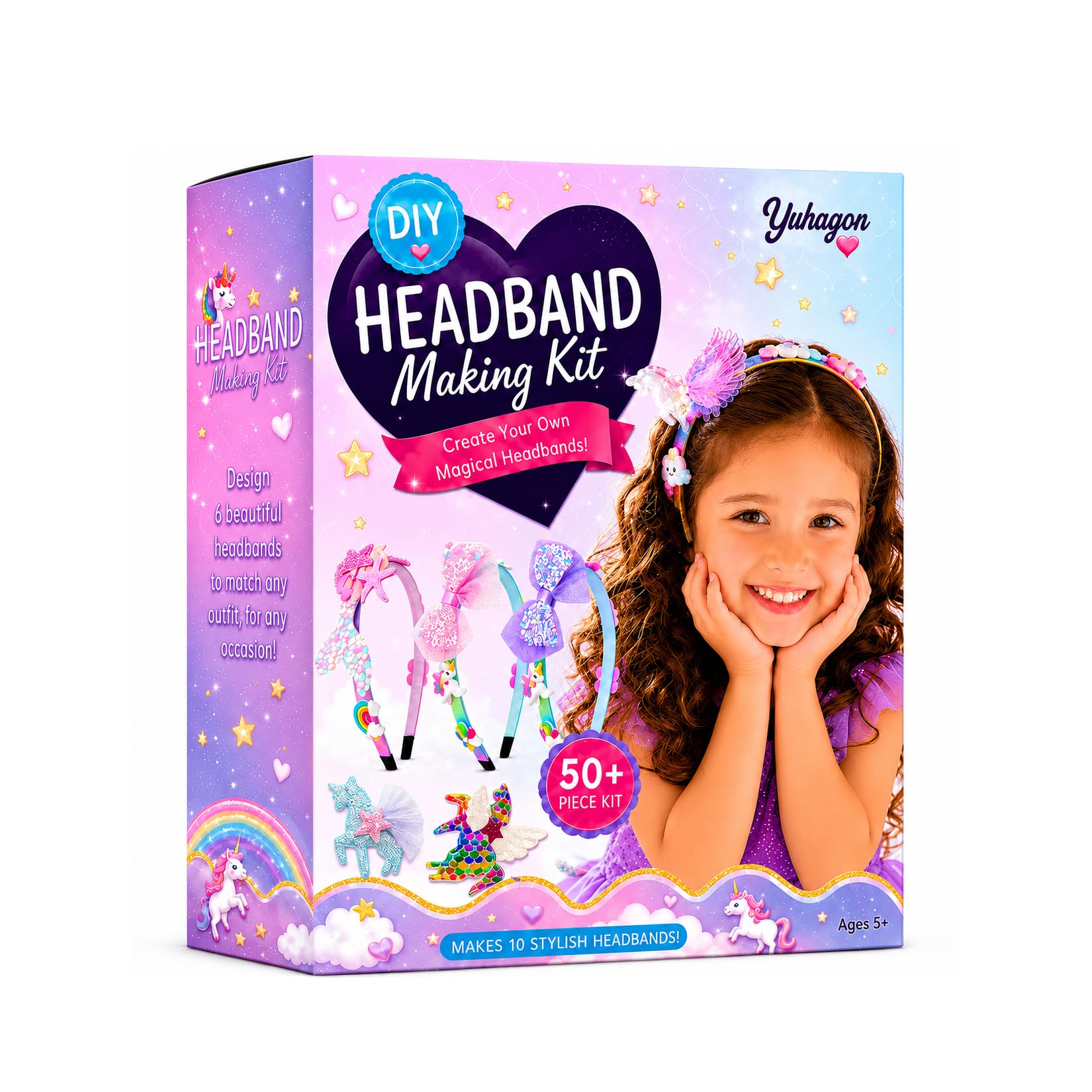 Kit per la creazione di fasce per capelli per ragazze: accessori per capelli alla moda fai da te con decorazioni a forma di unicorno, decorazioni creative per feste, regalo di compleanno, Natale