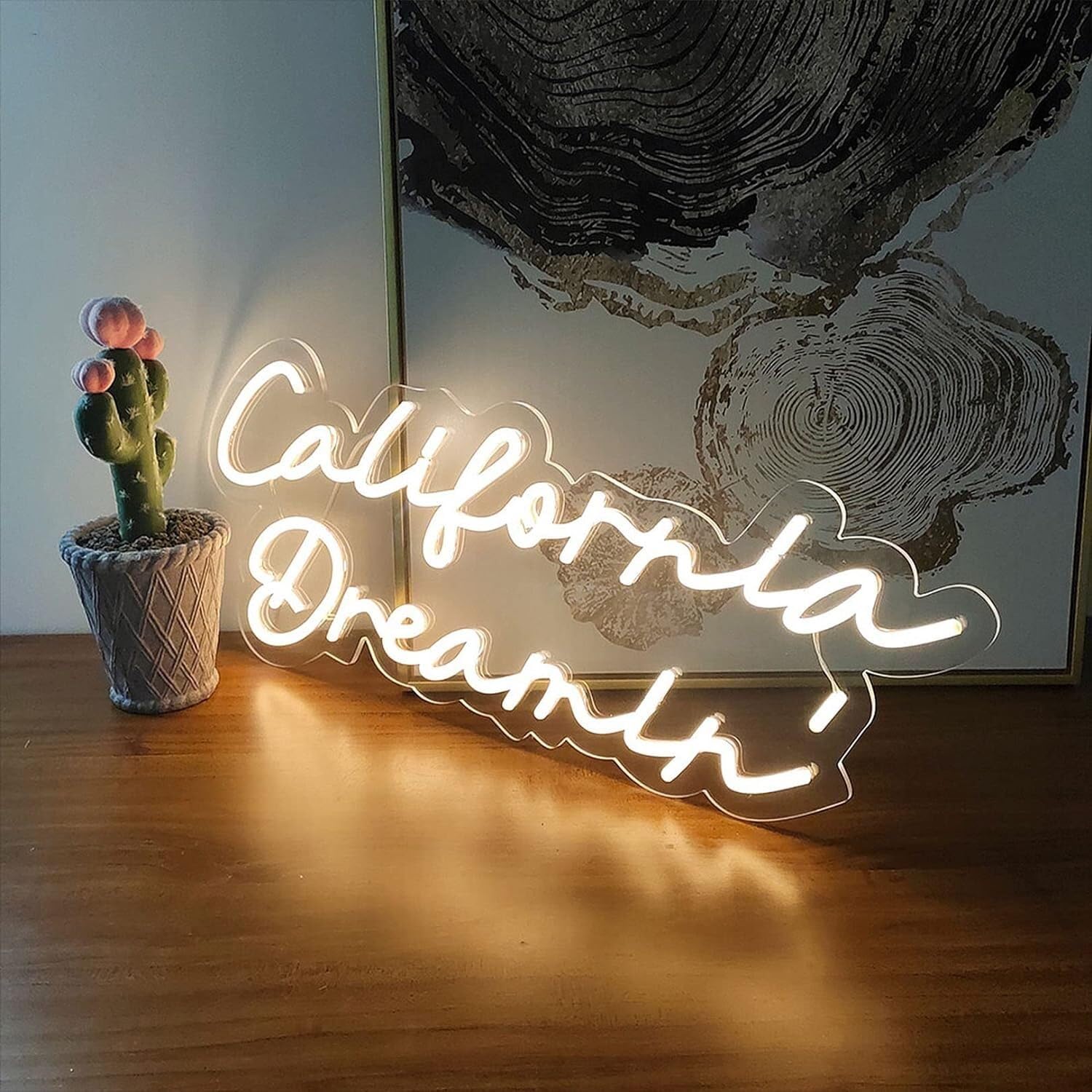 KIJyfgTR LED Neon Light Sign California Dreamin Light up Letter Neon Sign for Wall Decoration, Romantic LED Wedding Neon Signs 70 * 25cm