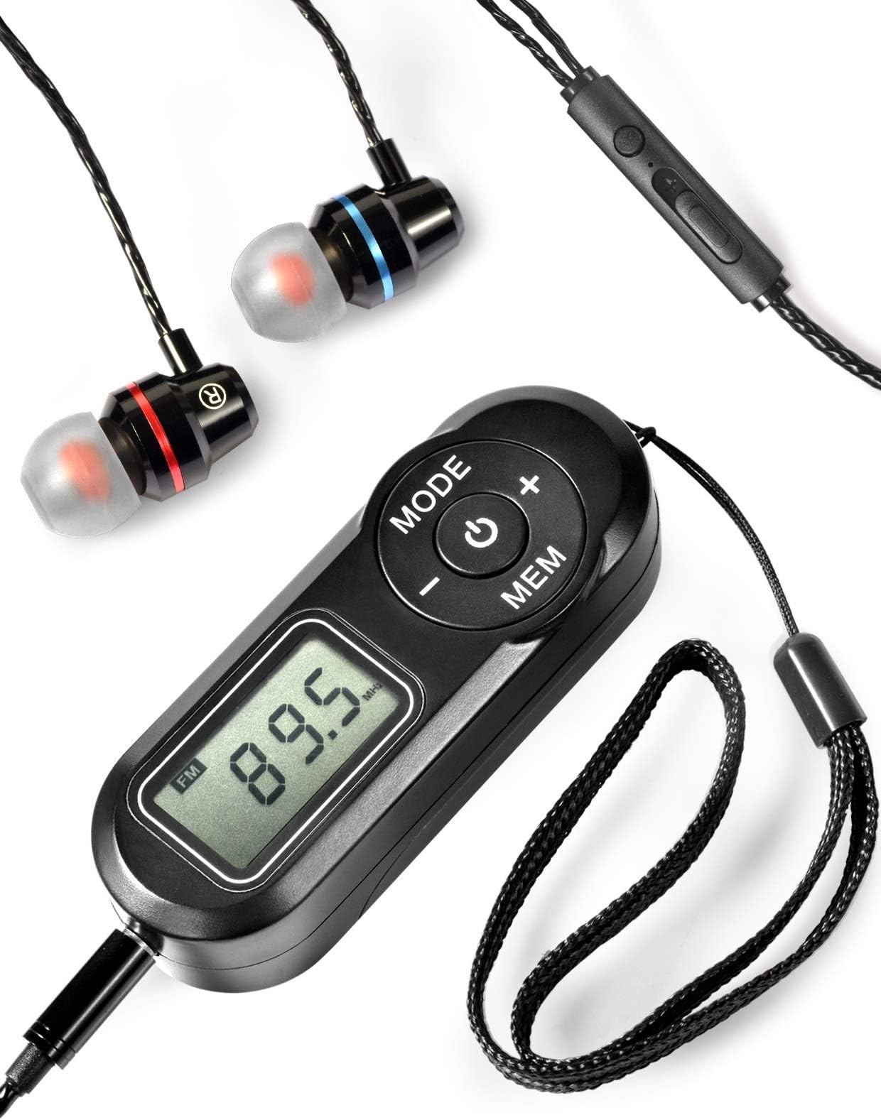 Portable Radio, ZHIWHIS FM Digital Tuner with Best Reception, Pocket Transistor Receiver with Stereo Sound, Battery Operated Walkmen with Scan and Preset Black