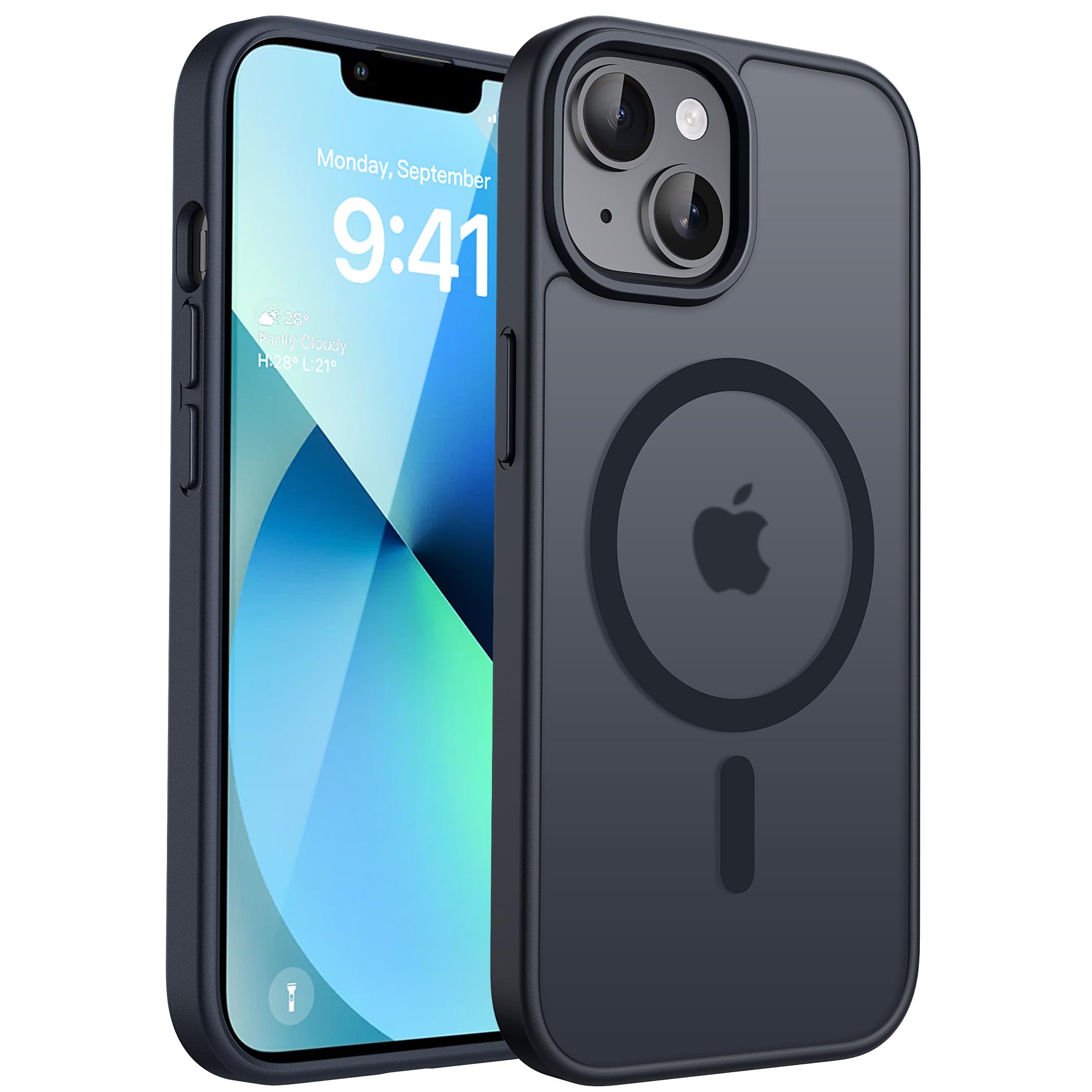 CACOE für Kameraschutzend, Kompatibel mit MagSafe, Stoßfest Kratzfest Magnetisch Rückseite Handyhülle für iPhone Case Transluzente