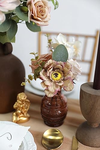 Miniatura 5 de JGRSHES Juego de flores artificiales con temática de champán, flores falsas con tallos para bricolaje, bodas, centros de mesa y arreglos florales,