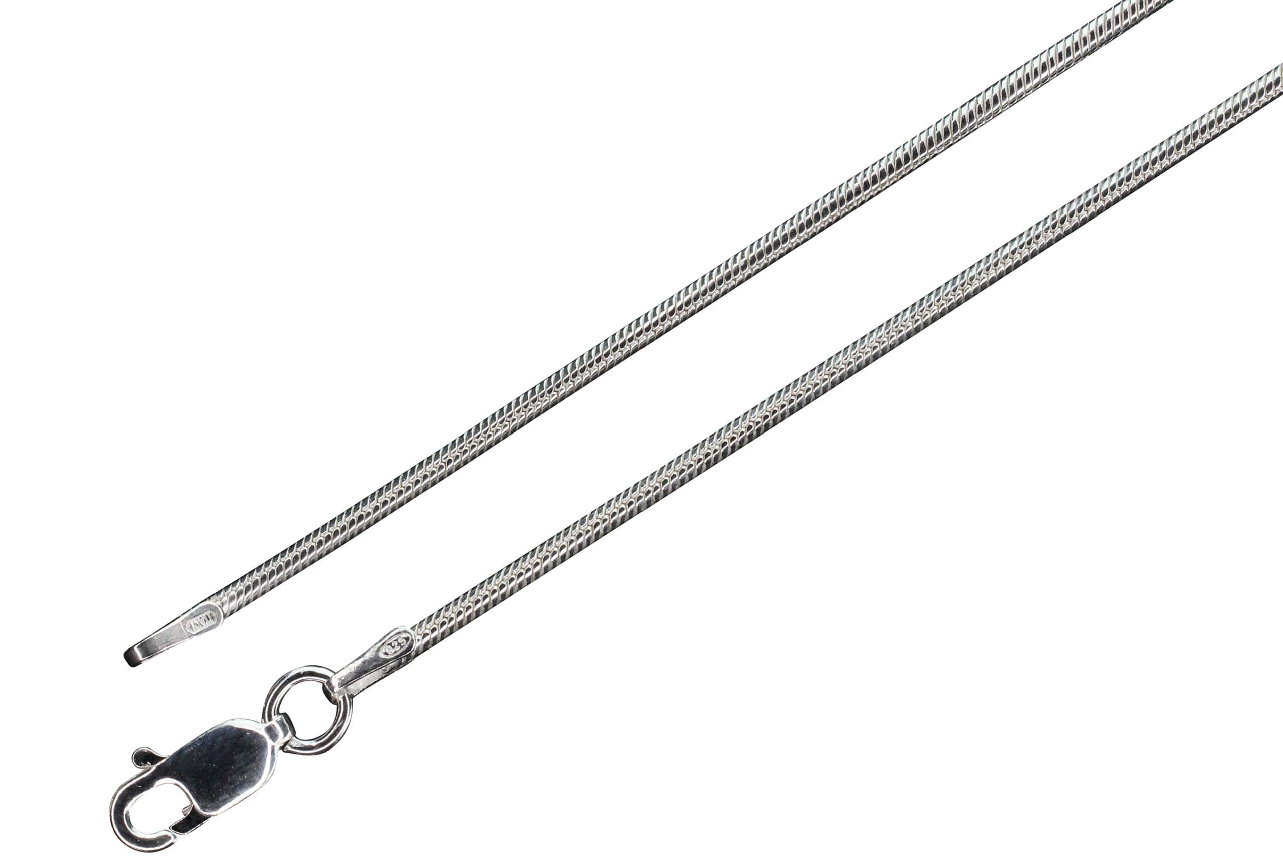 SILBERMOOS Klasyczny łańcuszek typu żmijka, 1,4 mm, wysokiej jakości łańcuszek z Włoch, srebro wysokiej próby 925, 42, 45, 50, 60 cm, Srebro szterlingowe, Bez kamieni szlachetnych