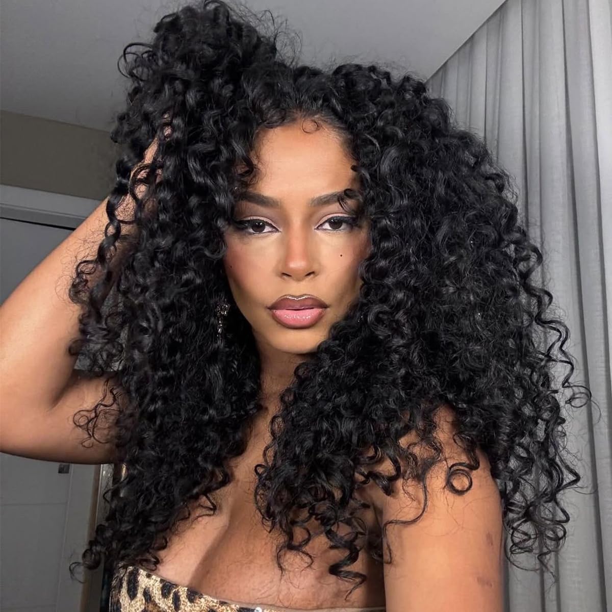 Photo 1 of ISEE Half Wig Human Hair - Burmese Curly, 18 Inch, 200% Density