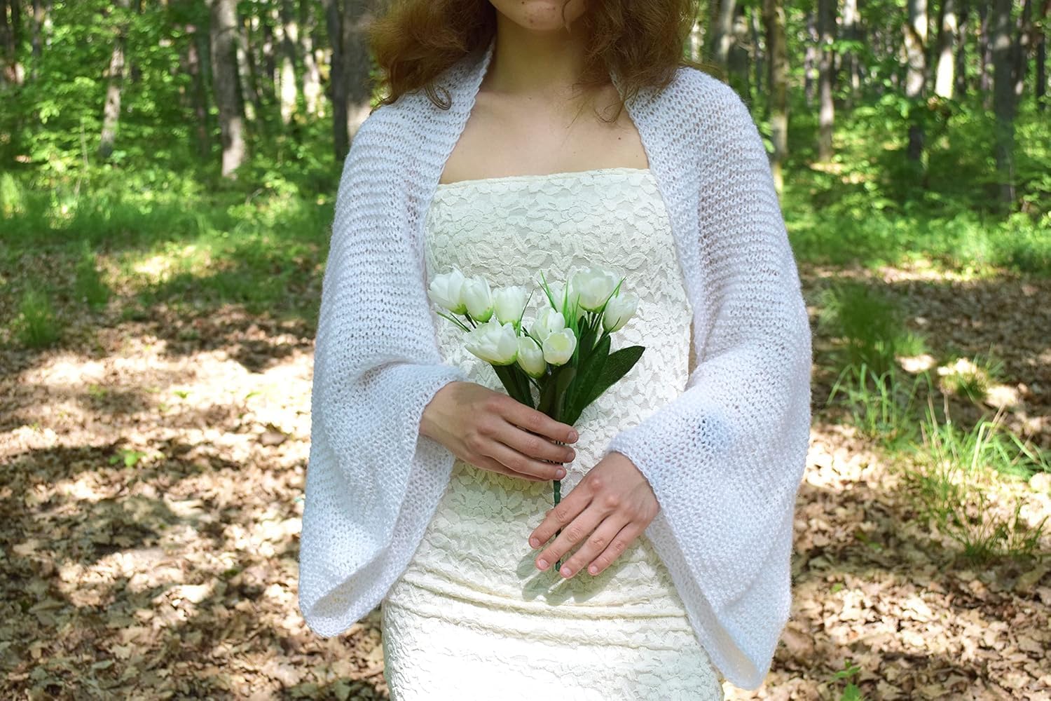 Wedding Bolero Shrug Knit Mohair Sweater Bridal Cover Up Knitted Wool Bolero White Shrugs Jacket Summer Women Ivory Wrap Shoulders Warmer Wool Boho Knitwear Shoulders Warmer Country Style