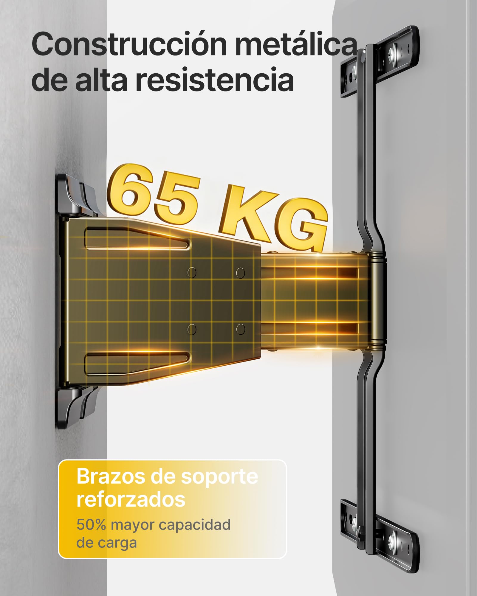 monTEK Soporte TV de Pared 37~75", VESA 800×400mm máx. Carga máx.50kg | Soporte De Televisor De Pared, Soporte De Pared, Ultra Delgado,Doble Brazo Articulado. InclinaciOn, Rotación