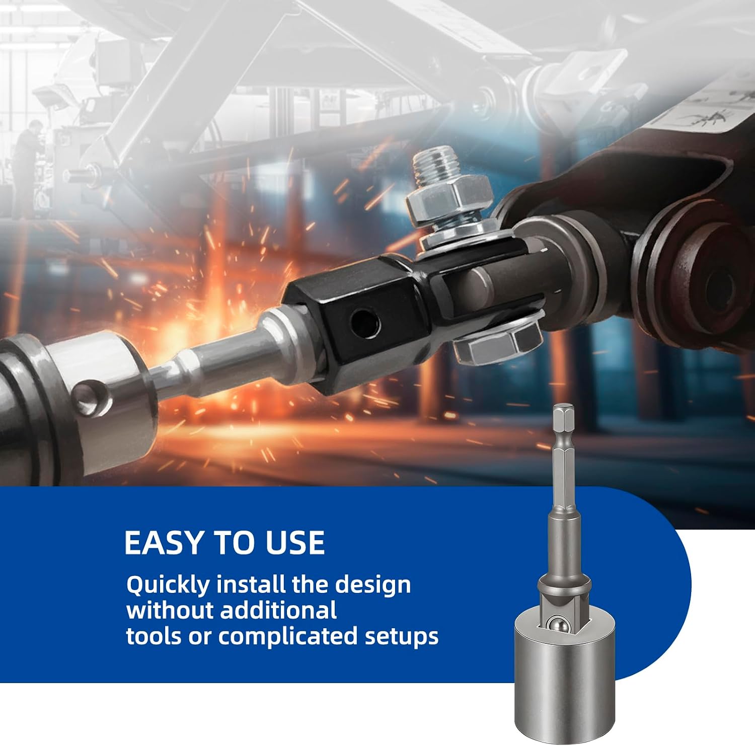 3Pcs Scissor Jack Adapter Set for Car, Heavy Duty Universal Jack Socket Adapter for Hand Drill Scissor Car Jacks with a 1/2 in Socket Adapter Bit for 1/2 in Impact Wrench or 13/16 in Lug Wrench