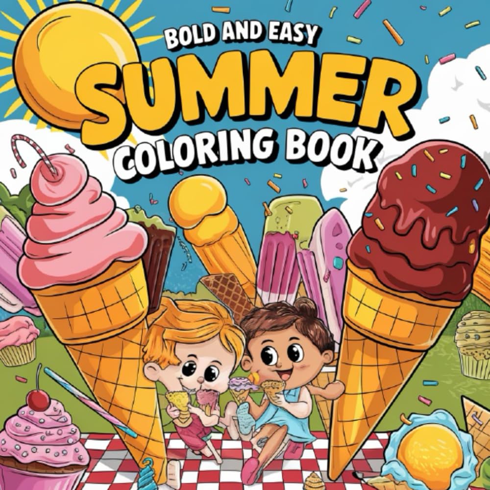 BEACH VACANTION BOLD COLORING BOOK: Elegant Summer Beach Scenes for Relaxation, Creativity, and Mindful Coloring