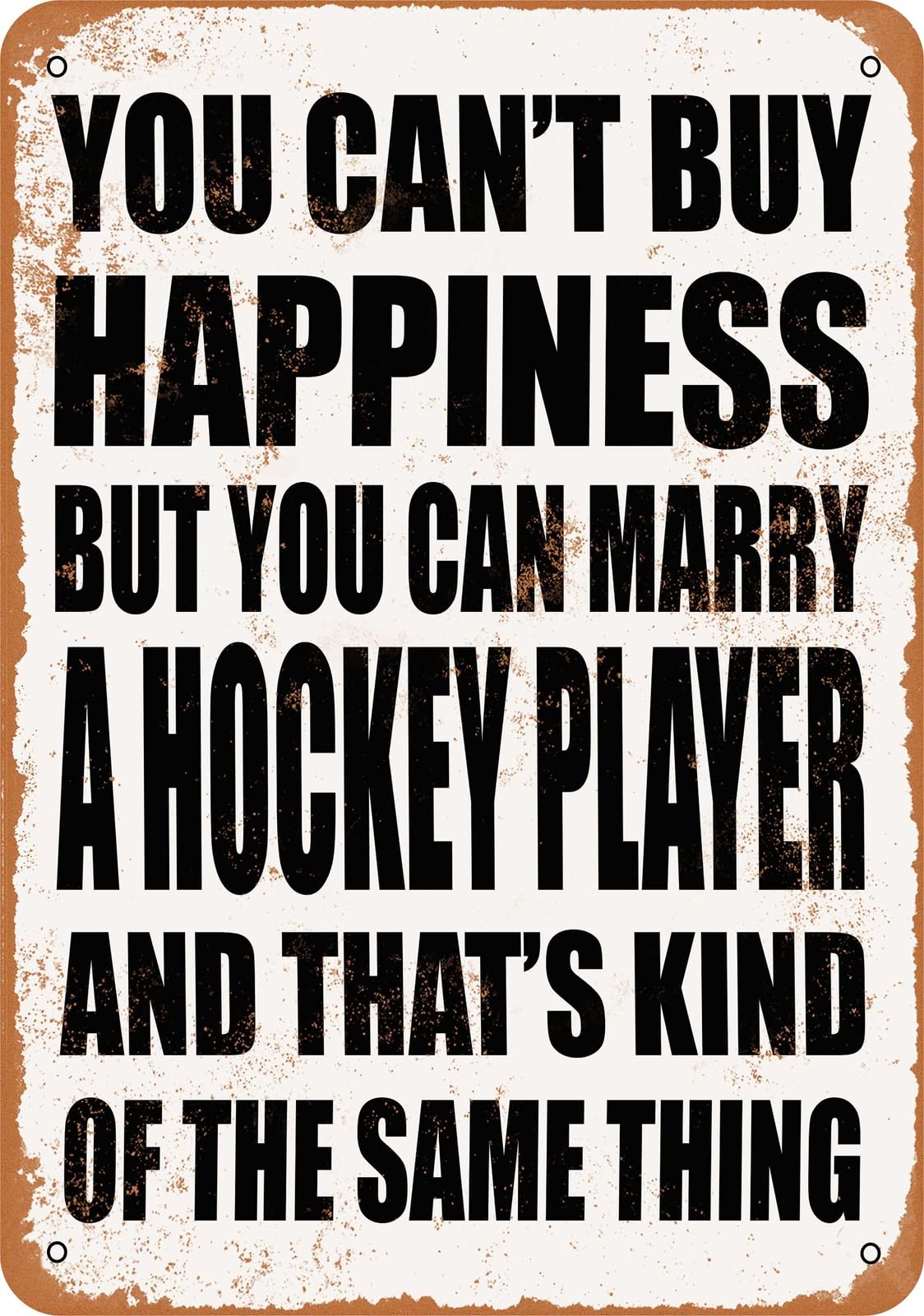 Metal Sign - Marry a HOCKEY PLAYER - Vintage Look home decor