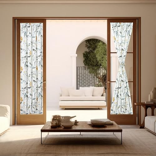 Miniatura 2 de VOGOL Cortinas de puerta de patio de 72 pulgadas de largo, paneles decorativos para puerta francesa reductores de luz con alzapaños, cortinas de