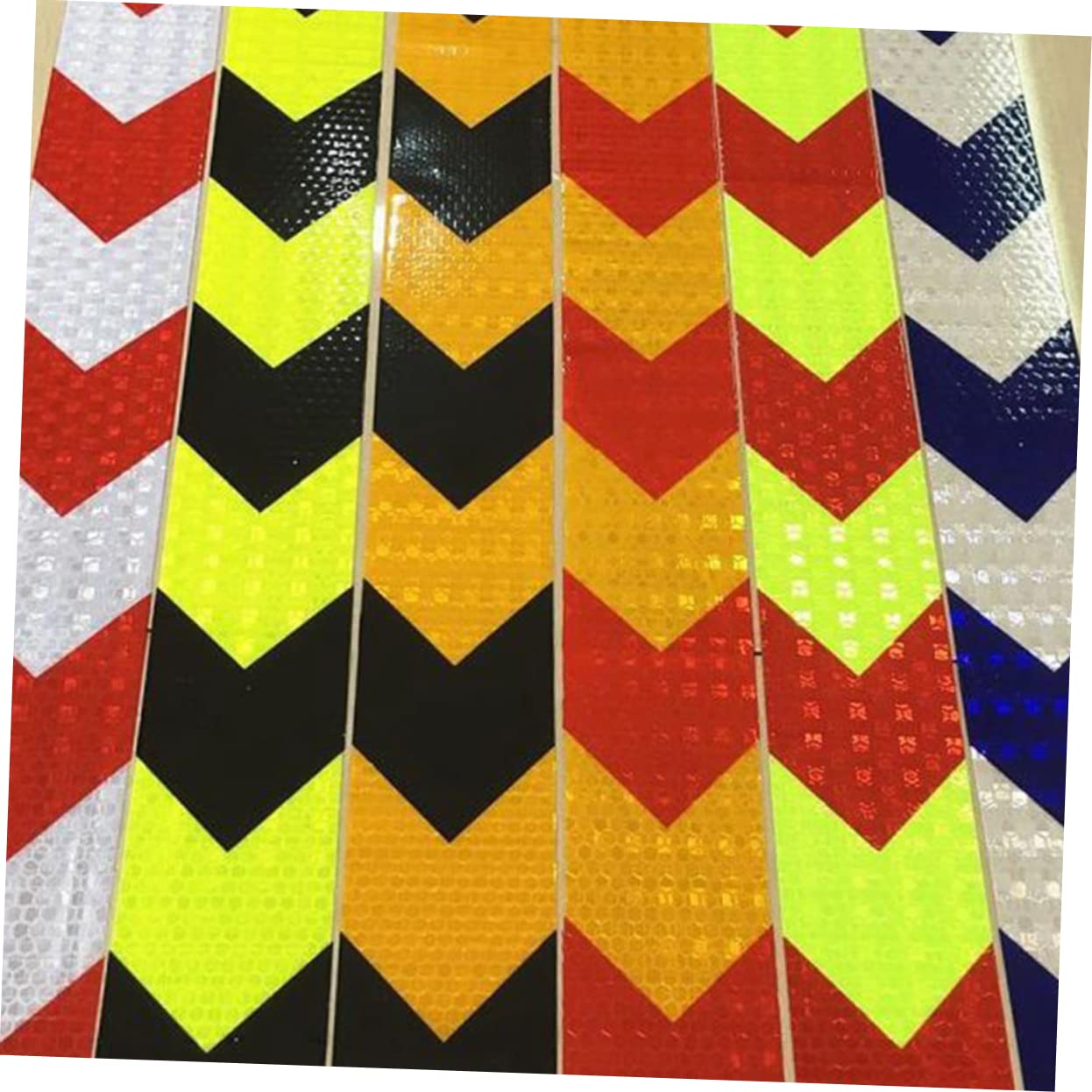 PRETYZOOM Cinta Reflectante De Advertencia De Seguridad Fluorescente Flechas, Autoadhesiva, Lavable y Resistente, 5 Cm x 25 M, Para Señalización De Peligro y Marcado De Seguridad Vial
