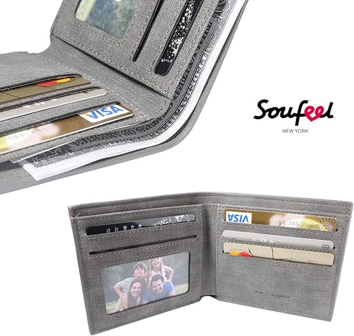 Miniatura 4 de SOUFEEL Billeteras personalizadas con fotos para hombres, billetera de cuero delgado con 2 imágenes, regalos personalizados para el día del padre,