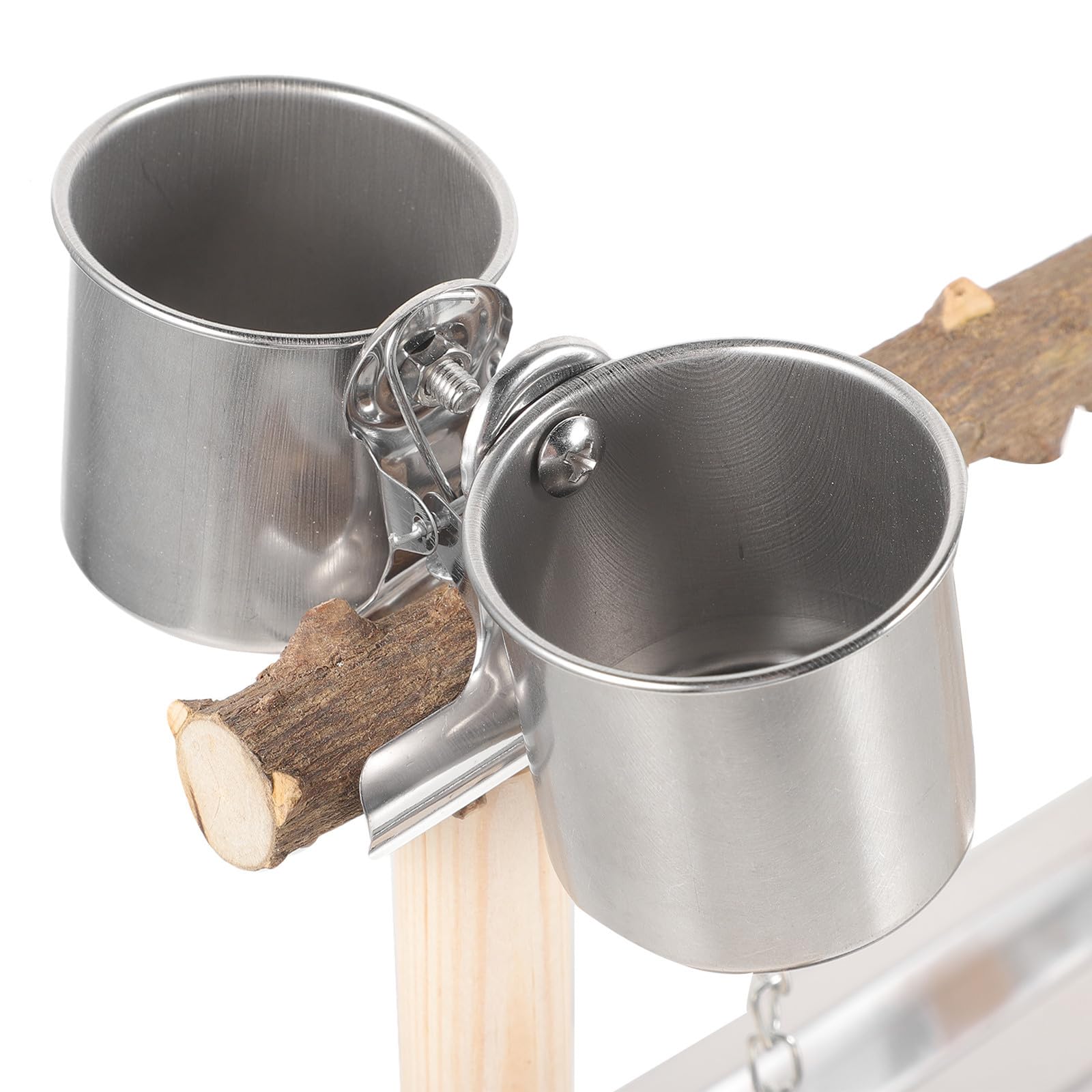 Percha de Madera para Loros Soporte de Alimentación y Escalera, Estante de Entrenamiento Cómodo para Aves, Accesorio Interactivo para Pájaros en Casa