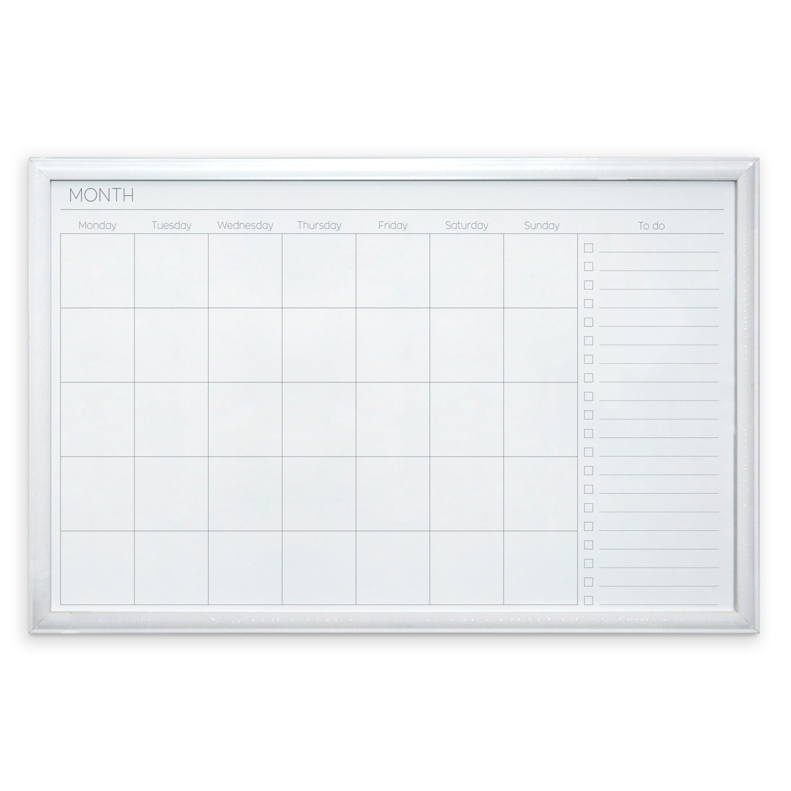Cathedral Products Modern White Frame Magnetic Monthly Planner Dry Erase Board | Premium Monthly Organizer with 'To Do' Section