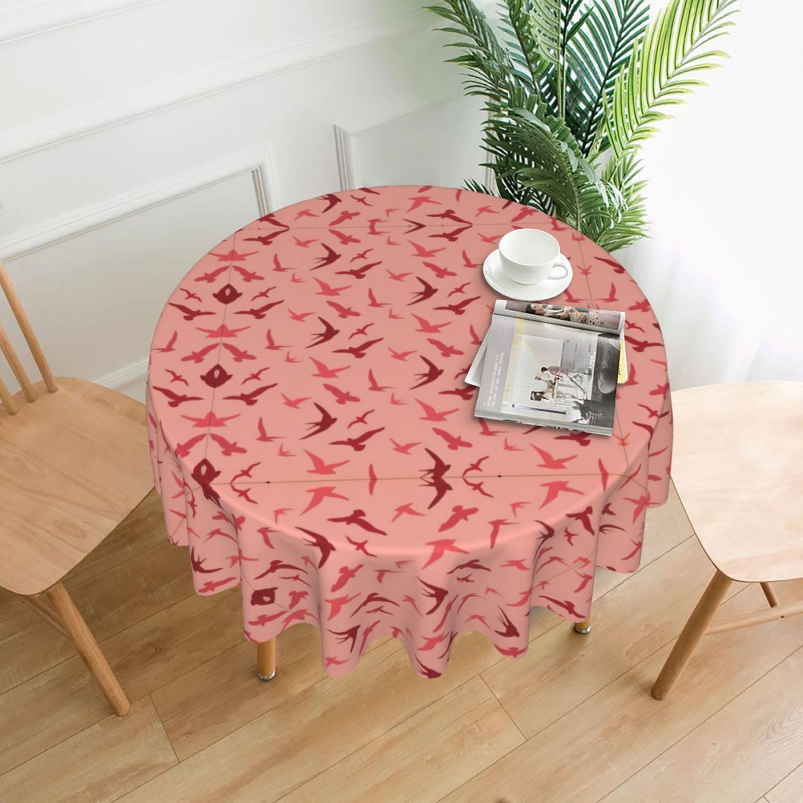 hhxvcv Cartoon Bird Round Tablecloth – Dining Table Cover