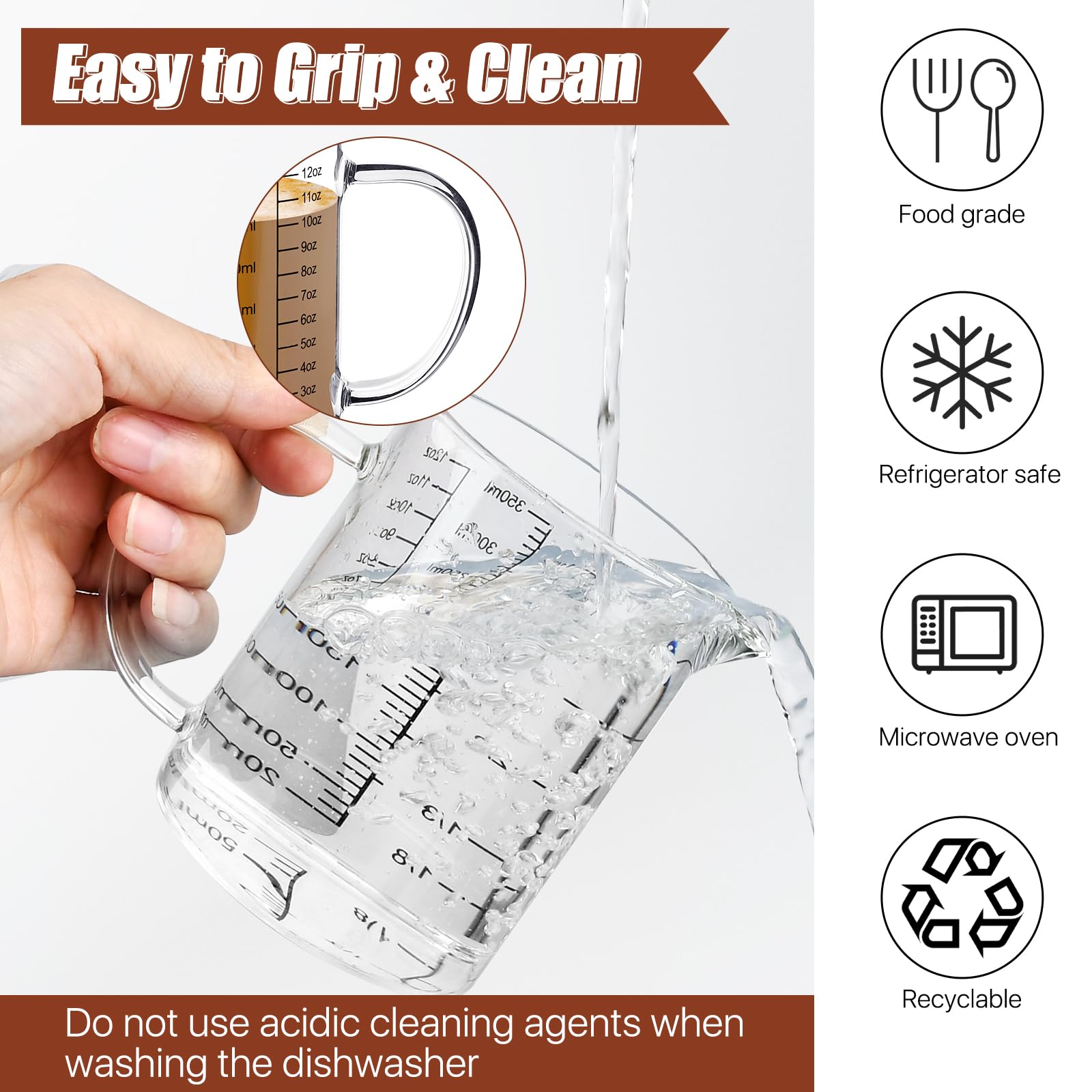 Amazon.com: Akamino 3 Pack Glass Measuring Cups,1-Cup,2-Cup,4-Cup