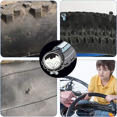 Miniatura 4 de 2 tubos autoadhesivos para neumáticos gruesos de 20 x 4.04.50 pulgadas, reparación súper automática, autosellante, resistente a pinchazos,