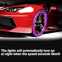 Vista 7 de 8 piezas de luces de neumáticos de automóvil, válvula de rueda, luces de tapa de lámpara de vástago de automóvil, luces LED solares para neumáticos