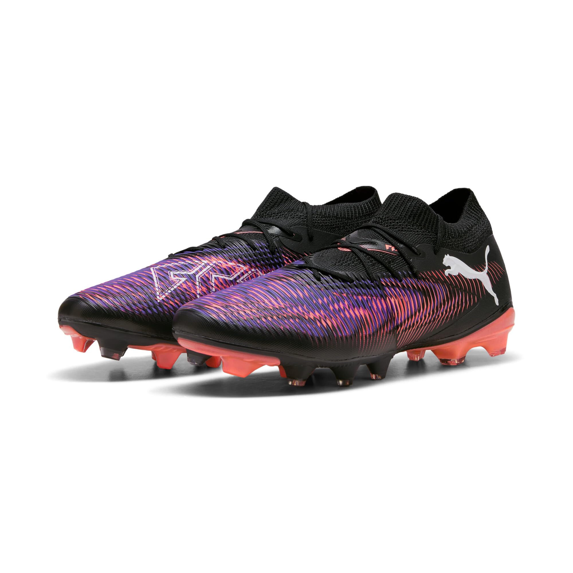 Puma - Future 8 Match FG/AG, Zapatillas de fútbol Unisexo, Puma Black-Puma White-Glowing Red,