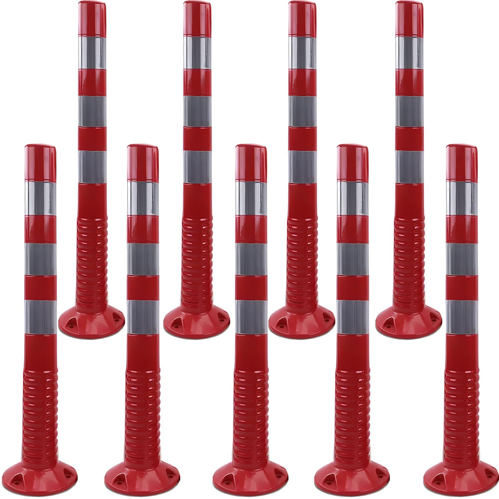 Generico Paletto di delimitazione Stradale Riflettente - Dissuasore di Sicurezza e barriera di parcheggio con Nastro Riflettente, Ideale per pendenze, Uso Commerciale/Industriale, Disponibile in conf