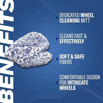 Gyeon WheelMitt EVO Ergonomic Wheel mitt for Precise Rim Cleaning Microfiber Glove high GSM Ultra Soft Twist Loop fibers deep Dirt Removal Safe on Matte Gloss Painted finishes Tight Spoke Access