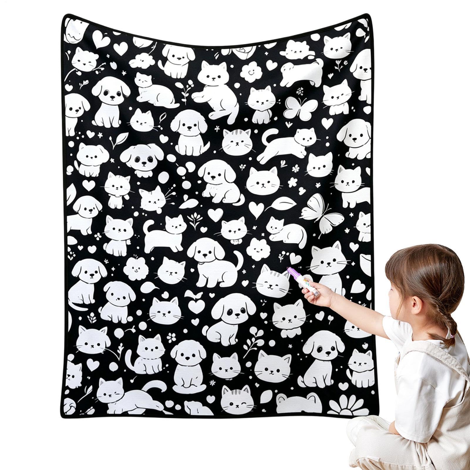 Plaid DIY couverture de coloriage pour occuper les enfants en voiture