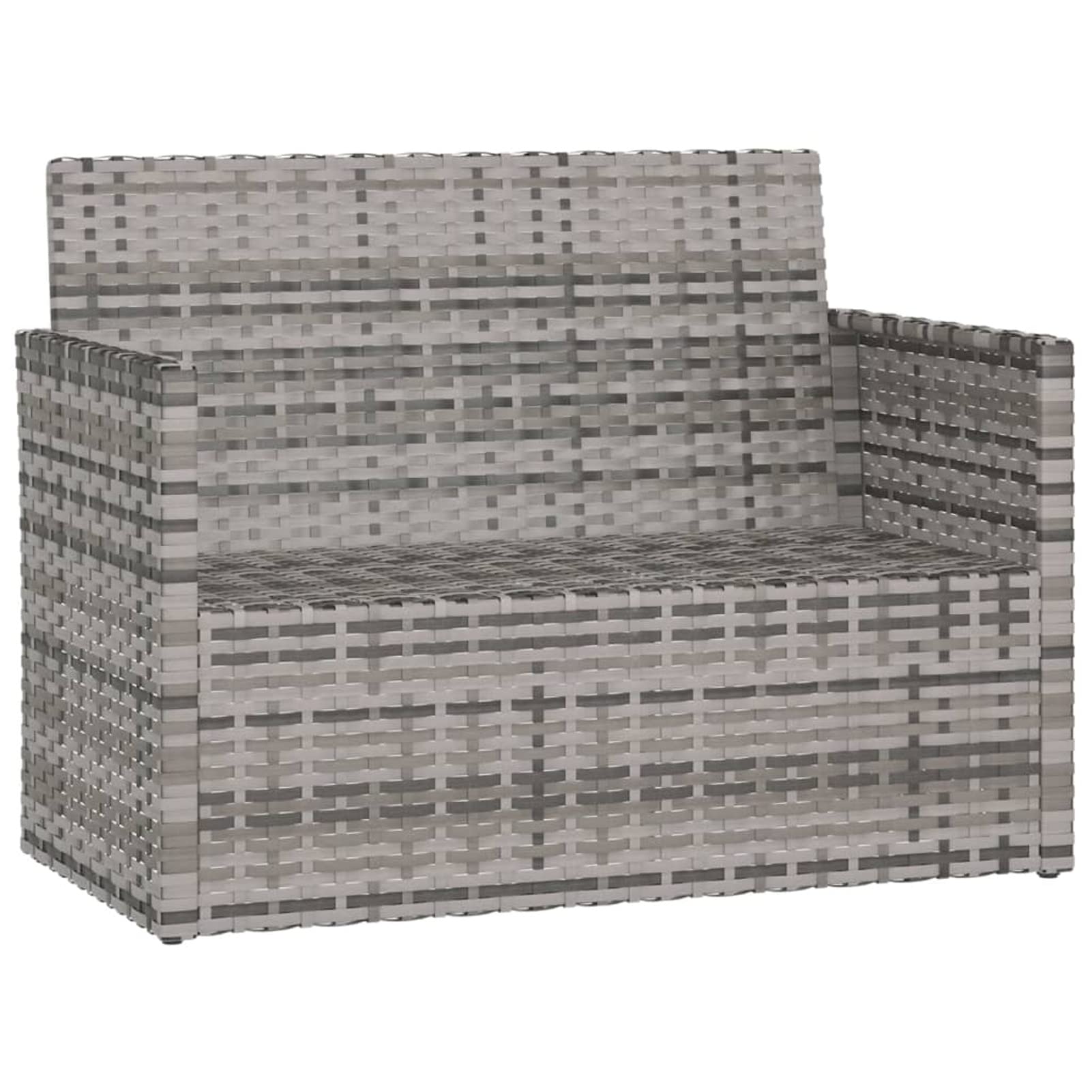 362319 Panca da Giardino con Cuscini Grigia 105 cm in Polyrattan Testata in Legno,Testata Letto Matrimoniale Muebles Dormitorio Spalliera Letto Testiere per Letto Matrimoniale
