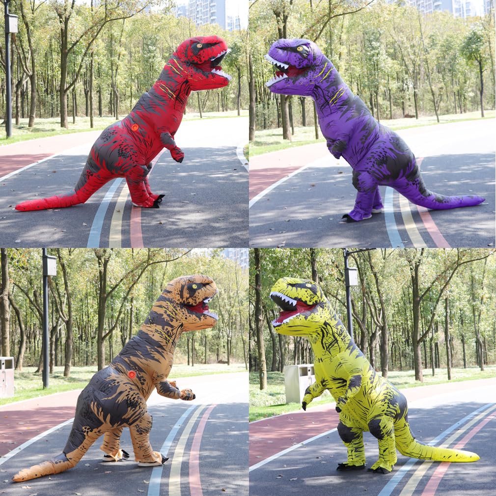 JASHKE Costume da Dinosauro Gonfiabile per Adulto Costume Gonfiabile T-Rex Costumi di Carnevale di Halloween per Adulti