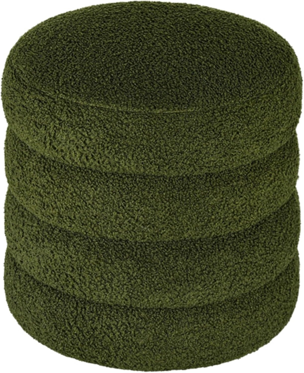 Round Footstool, Cute Cushioned Footstool Matcha Cake Design Soft Stool Portable and Easy to Move Comfortable Round Stool Green