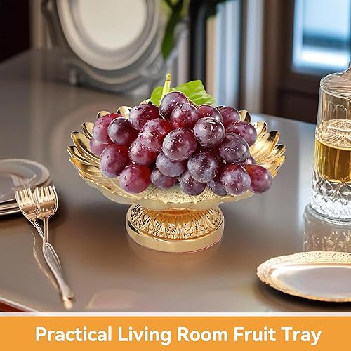 Miniatura 5 de Frutero con pies, plato budista de 7 pulgadas, cuenco de loto para ofrenda, soporte para centro de mesa, plato decorativo, bandeja de frutas para