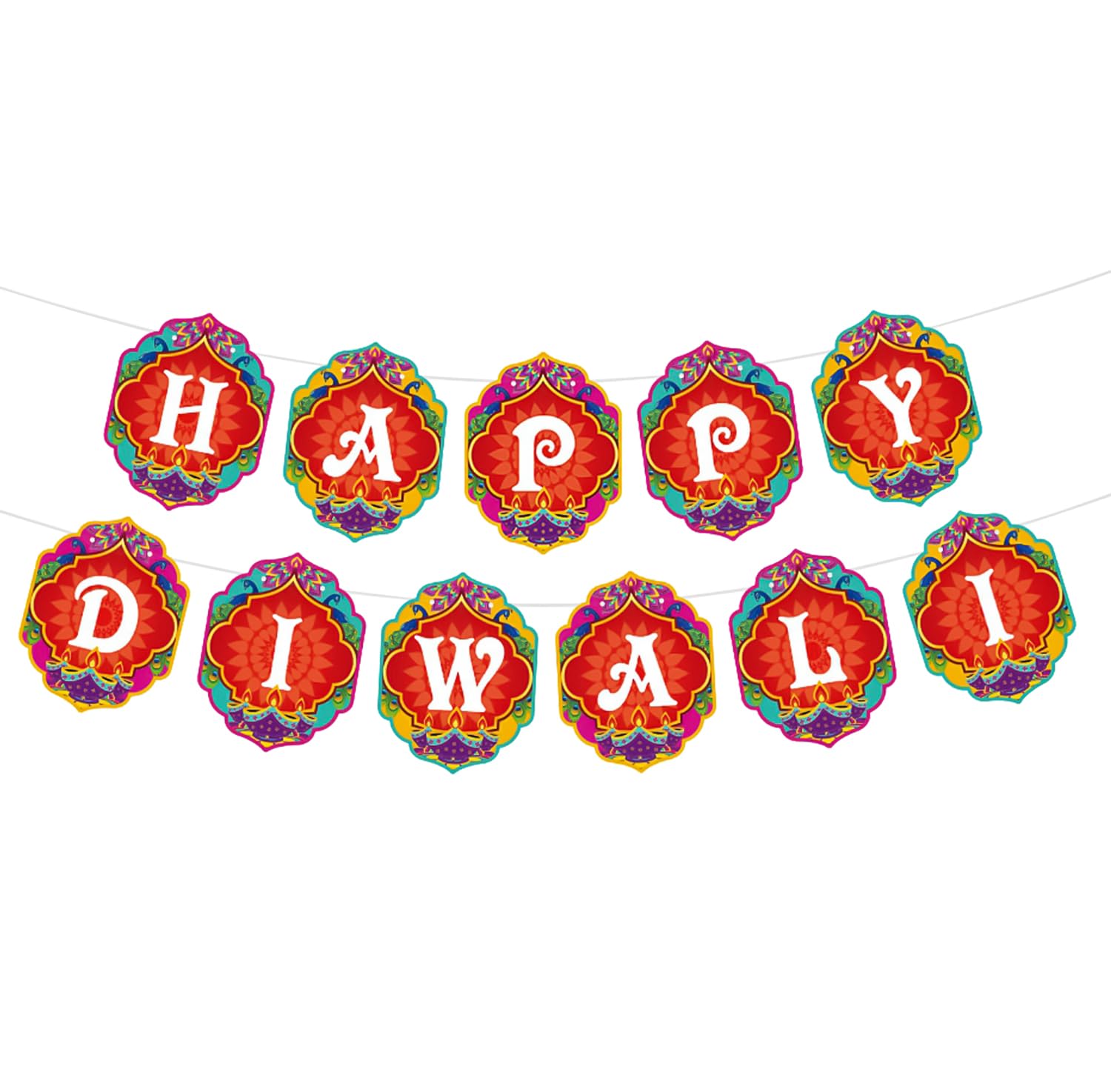 HIXNUG Diwali Decorations Happy Diwali Banner Indian Themed Party Supplies for Hindu Deepavali Hindu Greeting Party Supplies