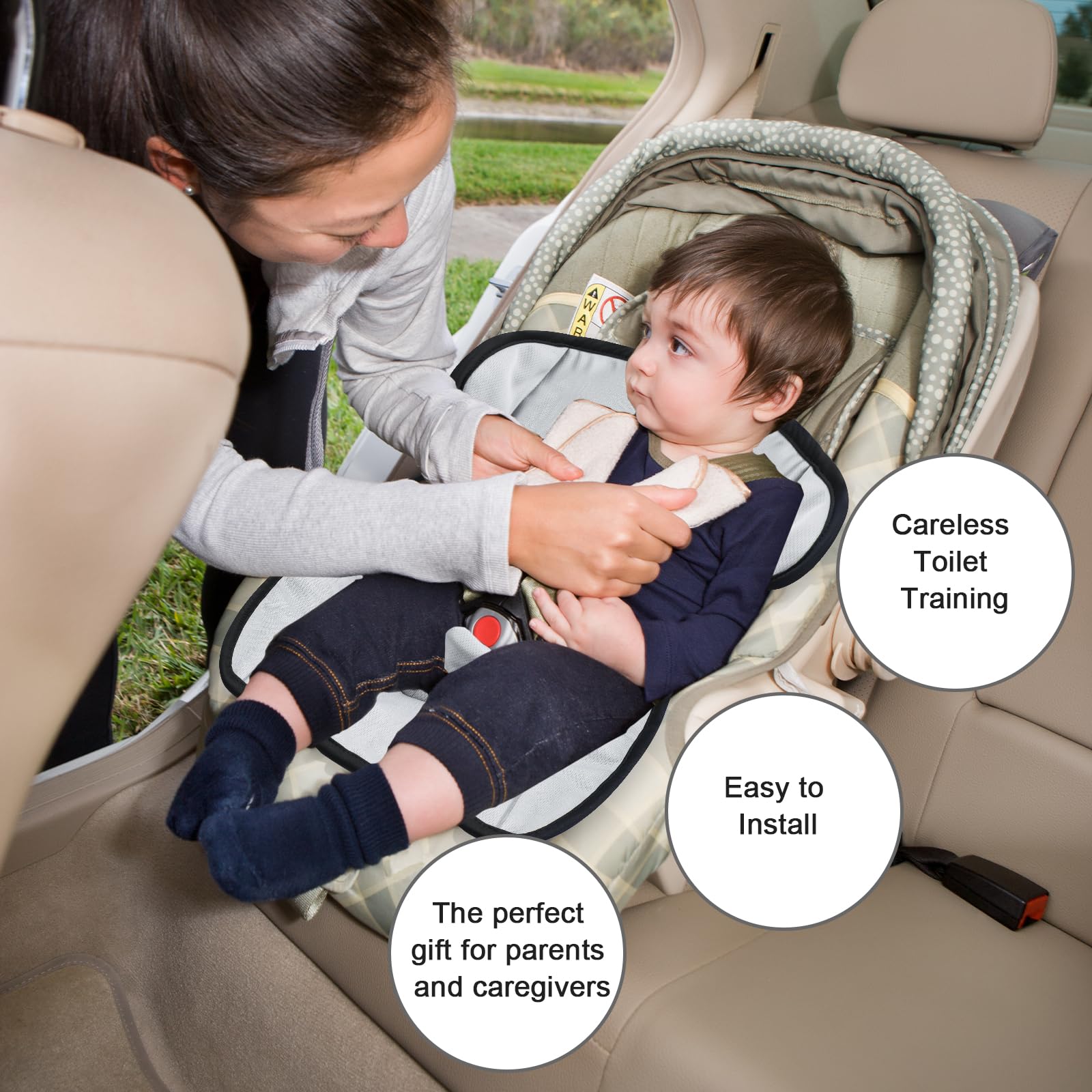 Riduttore Ovetto Cuscino Traspirante Per Seggiolino Auto Bambino - Universale Gruppo 0+ E I, Anti-sudore, Lino Rosa Viaggio Auto Comodo Bambini