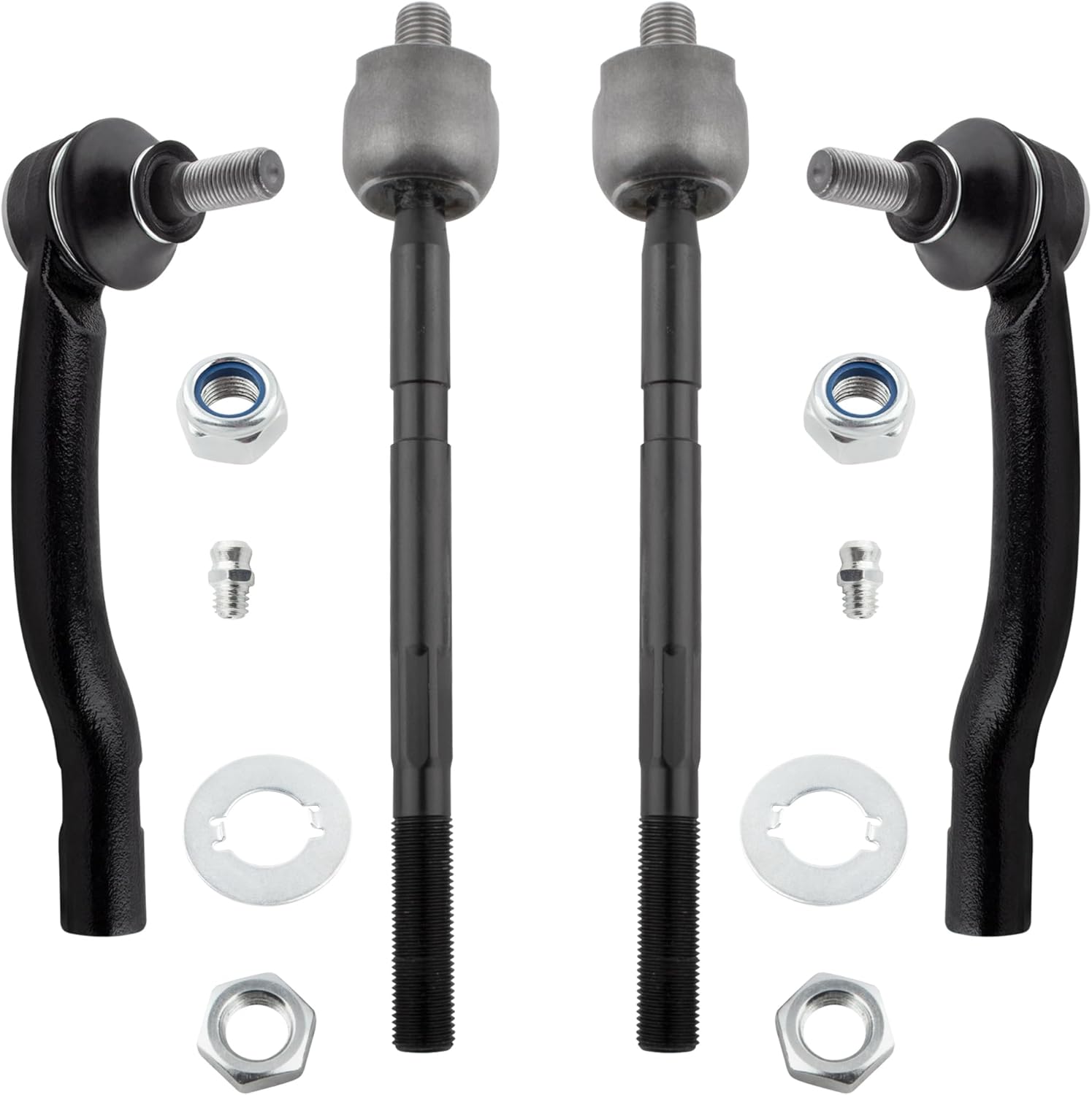 BOXI (Set of 4) Front Inner & Outer Tie Rod End Links Kit Fit for Chevrolet Tracker 1999 2000 2001 2002 2003 2004 / for Suzuki Vitara 1999 2000 2001 2002 2003 2004 | Replace EV800324 ES800426 ES800427