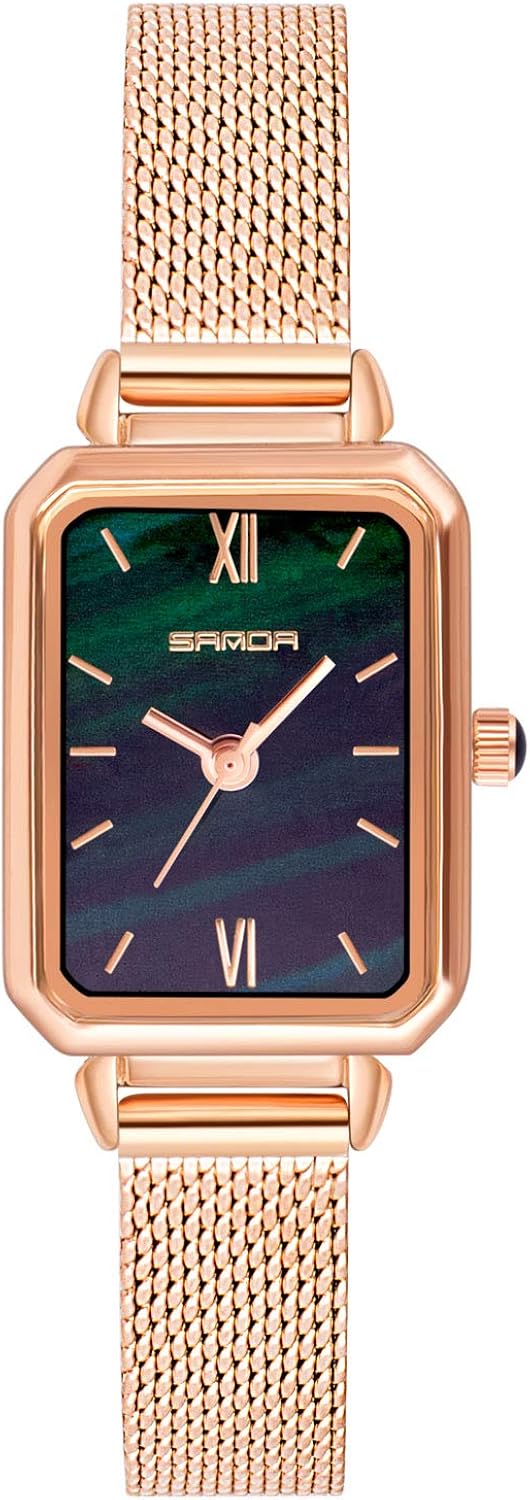 RORIOS Mujer Relojes de Pulsera Cuarzo Analogico Relojes Brillante Cielo Estrellado Dial Acero Inoxidable Mesh Strap Moda Ladies Watches