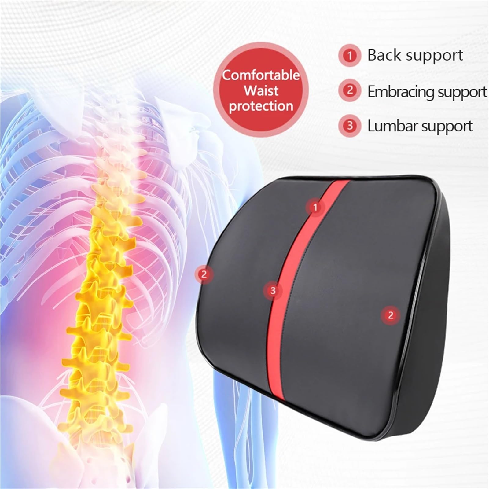 Car Pillow Driving Seat Cuscino per il collo dell'auto in pelle PU, supporto per poggiatesta del sedile, cuscino in memory foam, supporto lombare per poggiatesta automatico(D)